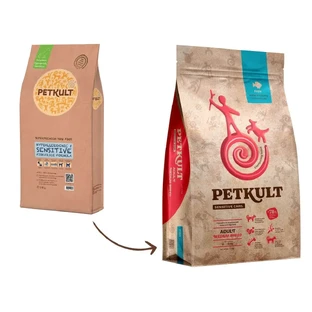 PETKULT Sensitive Care Adult Medium Breed, M, риба, сухий корм для собак, алергія, 3кг