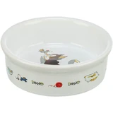 TRIXIE Cat & Mouse, миска для кошек, круглая, керамика, белая, 0,2 л, ⌀12 см