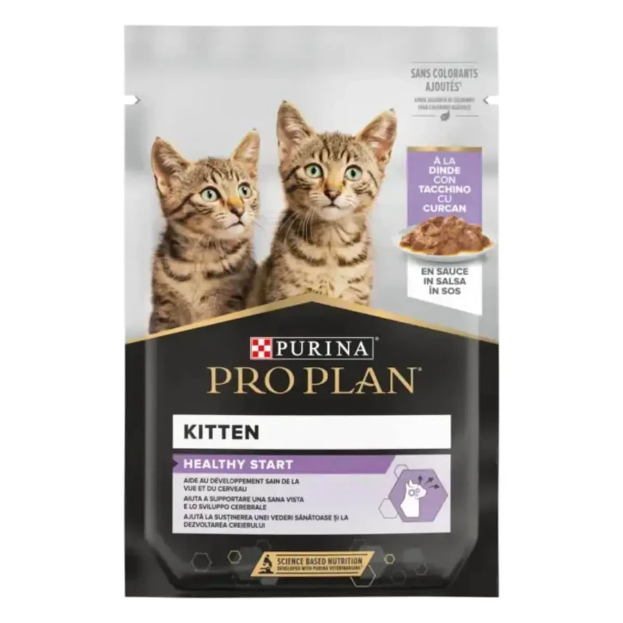 PURINA Pro Plan Healthy Start Healthy Start Kitten, індичка, вологий корм у пакетиках для котів молодшого віку (в соусі), 85г: ціни та характеристики