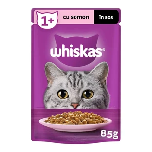 WHISKAS, Лосось, саше влажный корм для кошек, (в соусе), 85 г