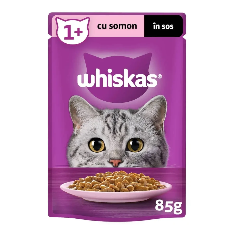 WHISKAS, Лосось, саше влажный корм для кошек, (в соусе), 85 г: цены и характеристики