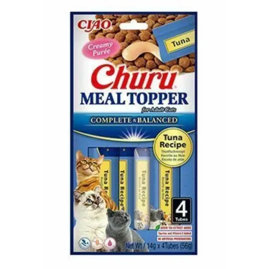 INABA Churu Churu Meal Topper, Тунець, пакетик, тюбик, беззернові ласощі для котів, (пюре), 56г: ціни та характеристики