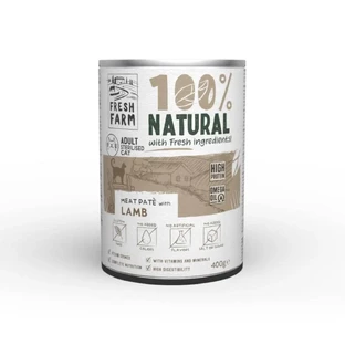 FRESH FARM Smooth Sterilised, Ягненок, консервированный влажный корм для стерилизованных кошек, (паштет), 400 г