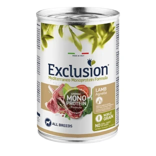 EXCLUSION Mediterraneo Mediterraneo Monoprotein Formula, XS-XL, ягня, консерви однопротеїнові вологі для собак, (паштет), 400г
