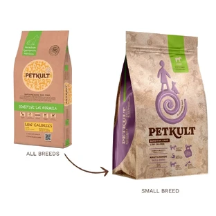 PETKULT Sensitive Care Low Calorie Adult and Senior Small Breed, XS-S, мед и коричневый рис, сухой корм для собак, аллергия, ожирение, 3 кг