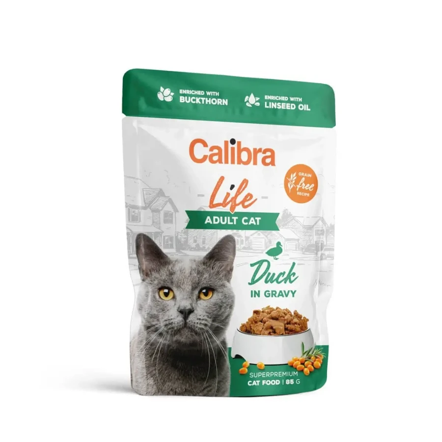 CALIBRA Life, Утка, пакетик влажного беззернового корма для кошек, (в соусе), 85 г: цены и характеристики