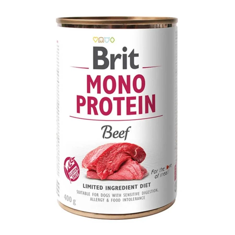 BRIT Mono Protein, Яловичина, консерви з одним білком, беззерновий вологий корм для собак, (паштет), 400г: ціни та характеристики