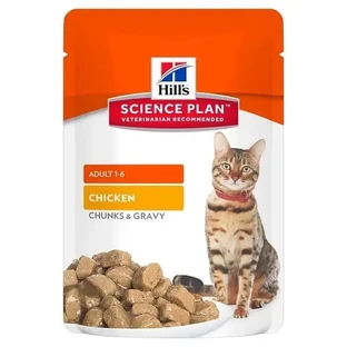Hill's SP Feline Adult Мясные кусочки в соусе с курицей, пакетик, 85 г