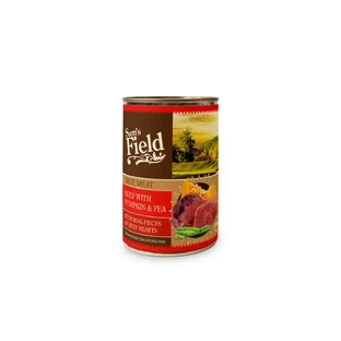 SAM'S FIELD True Meat, XS-XL, Яловичина та гарбуз, консерви для вологих собак, беззернові, (в аспіді), 400г