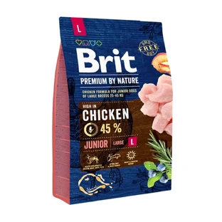 BRIT Premium By Nature Junior Large Breed, L, Chicken, сухой корм для собак младших пород, 3 кг
