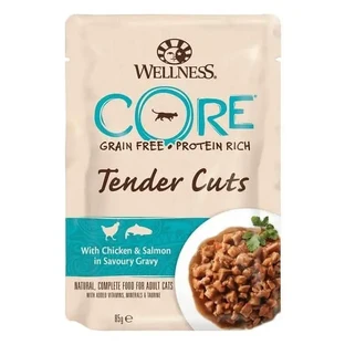 Wellness Core Cat Tender Cuts с курицей и лососем, в соусе, 85 г