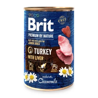 BRIT Premium By Nature Junior, індичка з печінкою, консерви беззернові вологі для собак, (паштет), 800г