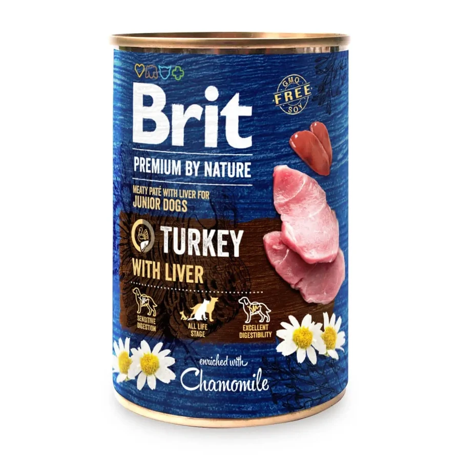 BRIT Premium By Nature Junior, індичка з печінкою, консерви беззернові вологі для собак, (паштет), 400г: ціни та характеристики