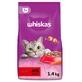 WHISKAS Adult, говядина, сухой корм для кошек, 1,4 кг