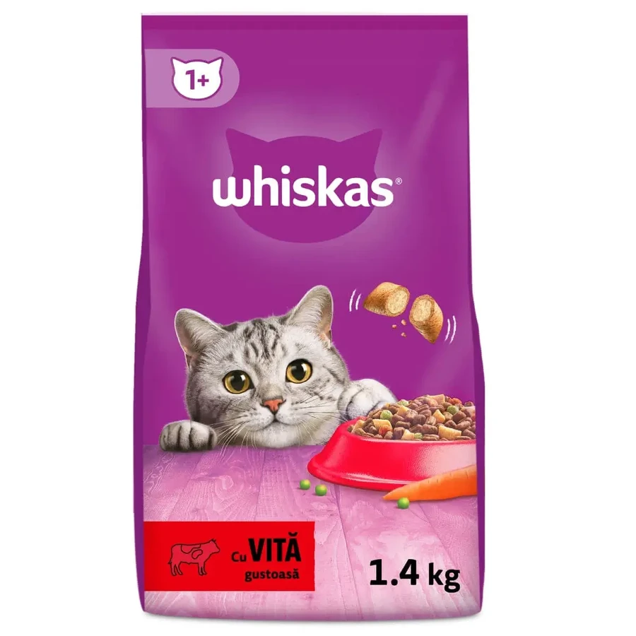 WHISKAS Adult, говядина, сухой корм для кошек, 1,4 кг: цены и характеристики