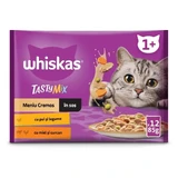 WHISKAS Tasty Mix Creamy Creations, курица и овощи, ягненок и индейка, саше влажный корм для кошек, (в соусе), мультипак, 85г х 12