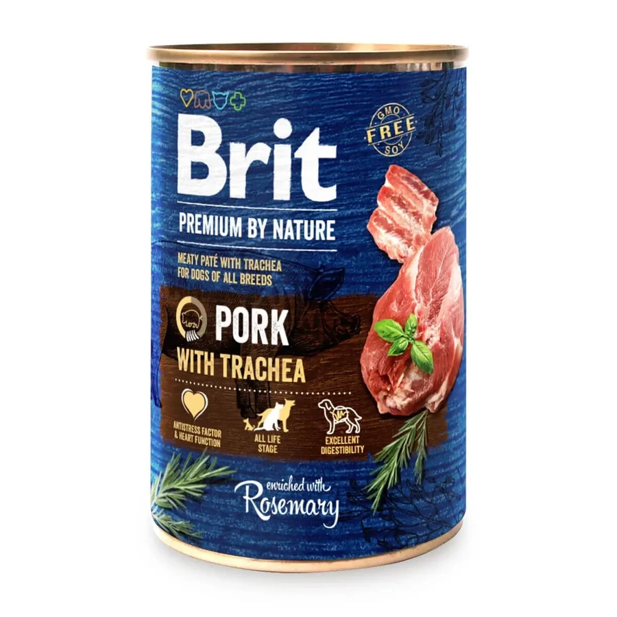BRIT Premium By Nature, свинина з трахеєю, консерви беззернові вологі для собак, (паштет), 400г: ціни та характеристики