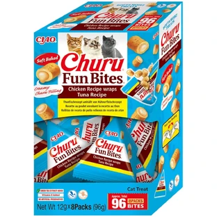 INABA Churu Churu Fun Bites, курица и тунец, коробка для поощрения кошек без хлопьев, 96 г.