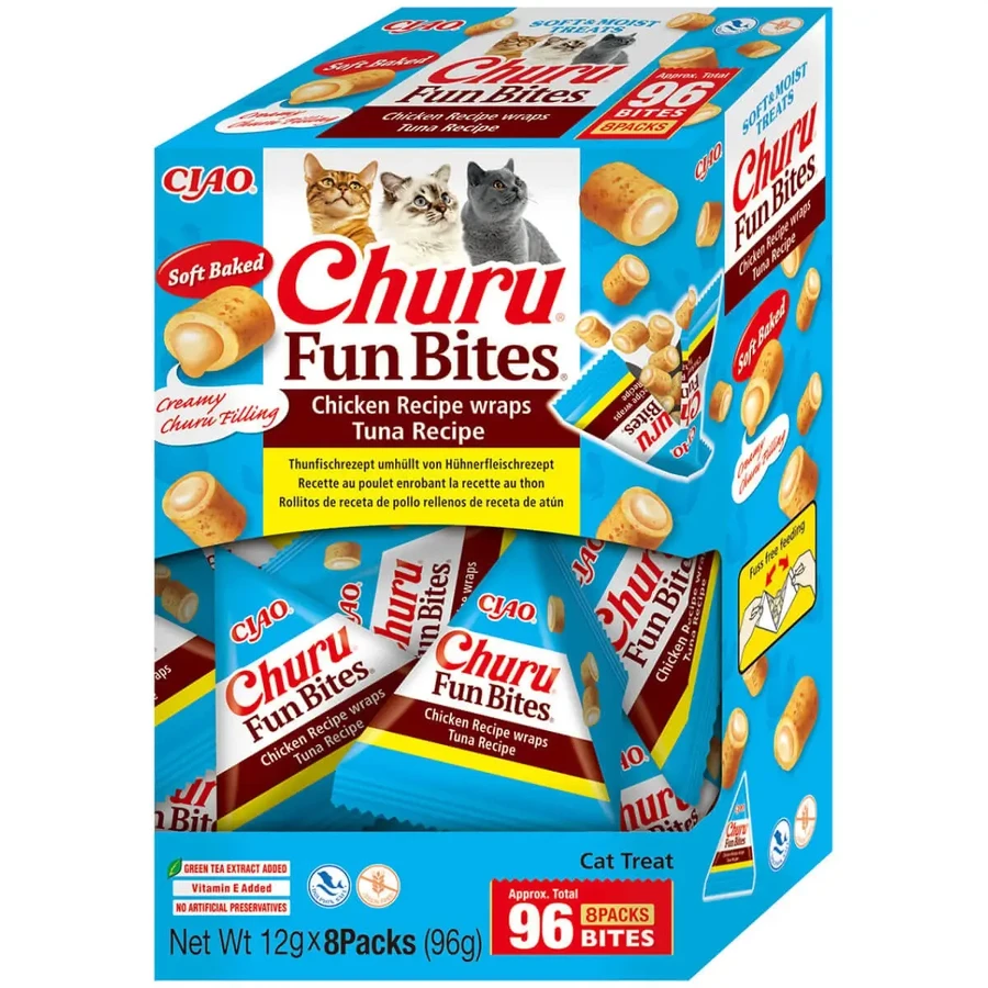 INABA Churu Churu Fun Bites, курица и тунец, коробка для поощрения кошек без хлопьев, 96 г.: цены и характеристики