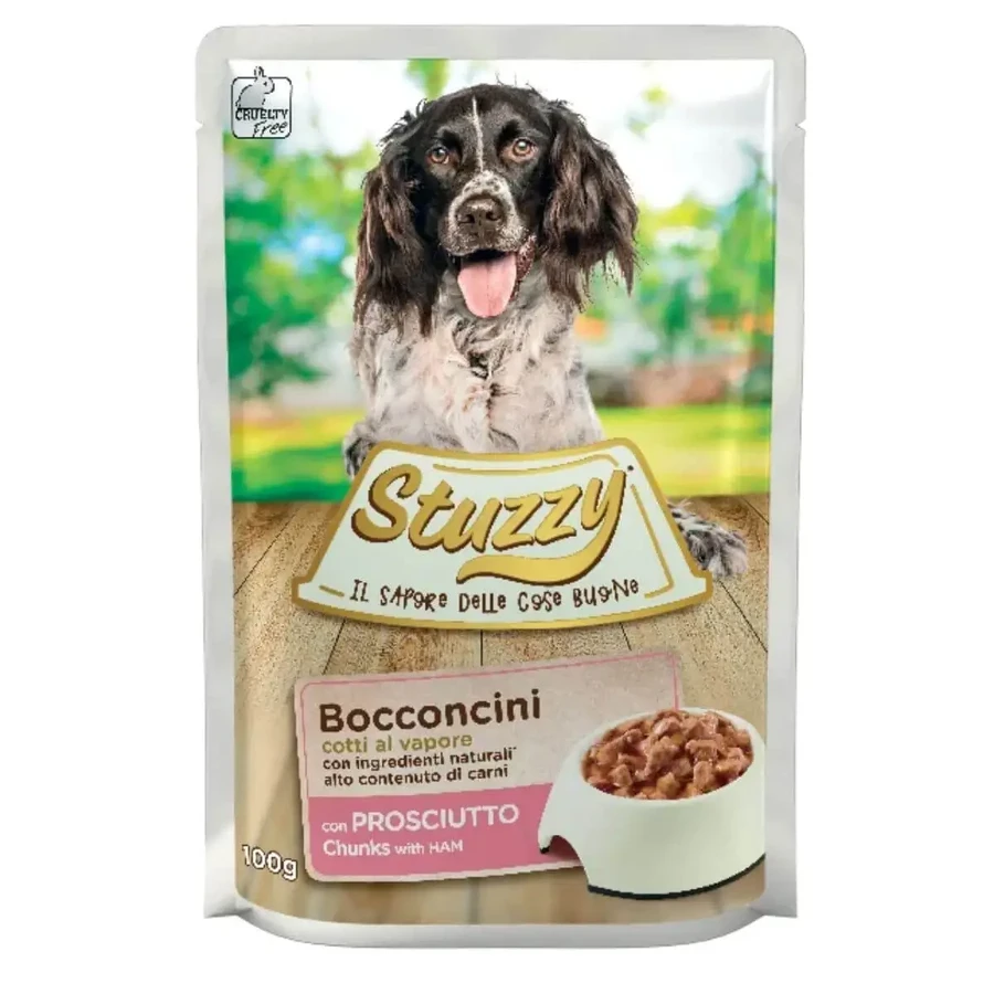 STUZZY Chunks, XS-XL, бекон, вологий корм для собак у пакетиках, (у власному соку), 100г: ціни та характеристики