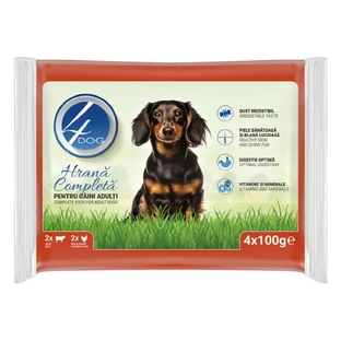 4DOG Mixt, XS-XL, курица и говядина, саше влажный корм для собак, (в соусе), мультипак, 100г х 4пак