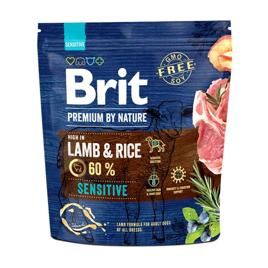 BRIT Premium By Nature Sensitive, ягня, сухий корм для собак з чутливим травленням, 1 кг: ціни та характеристики