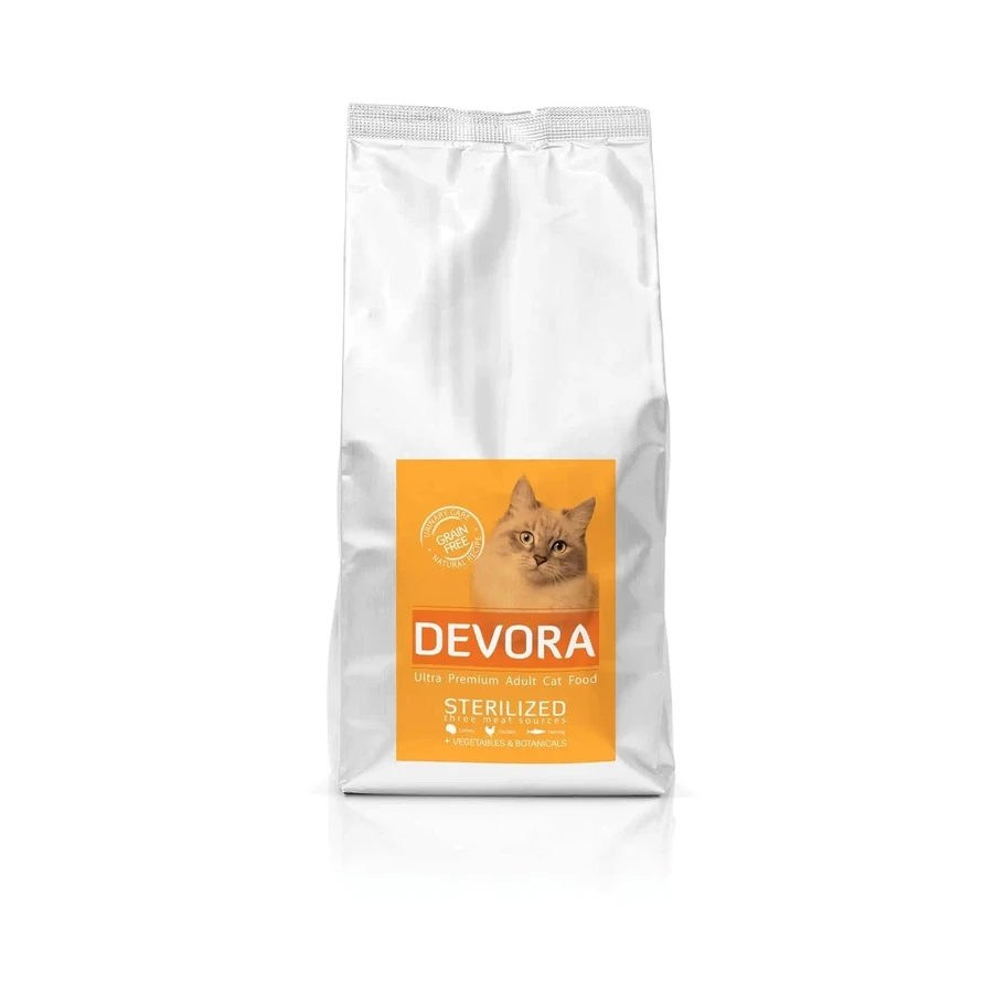 Devora Cat Grain Free Sterilised с индейкой, курицей и сельдью, 400 г: цены и характеристики