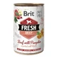 BRIT Fresh, Говядина с тыквой, консервированный беззерновой влажный корм для собак, (в асписе), 400г
