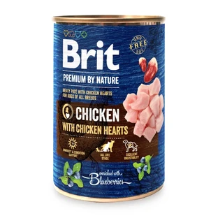BRIT Premium By Nature, куряче філе з серцем, консерви беззернові вологі для собак, (паштет), 800г