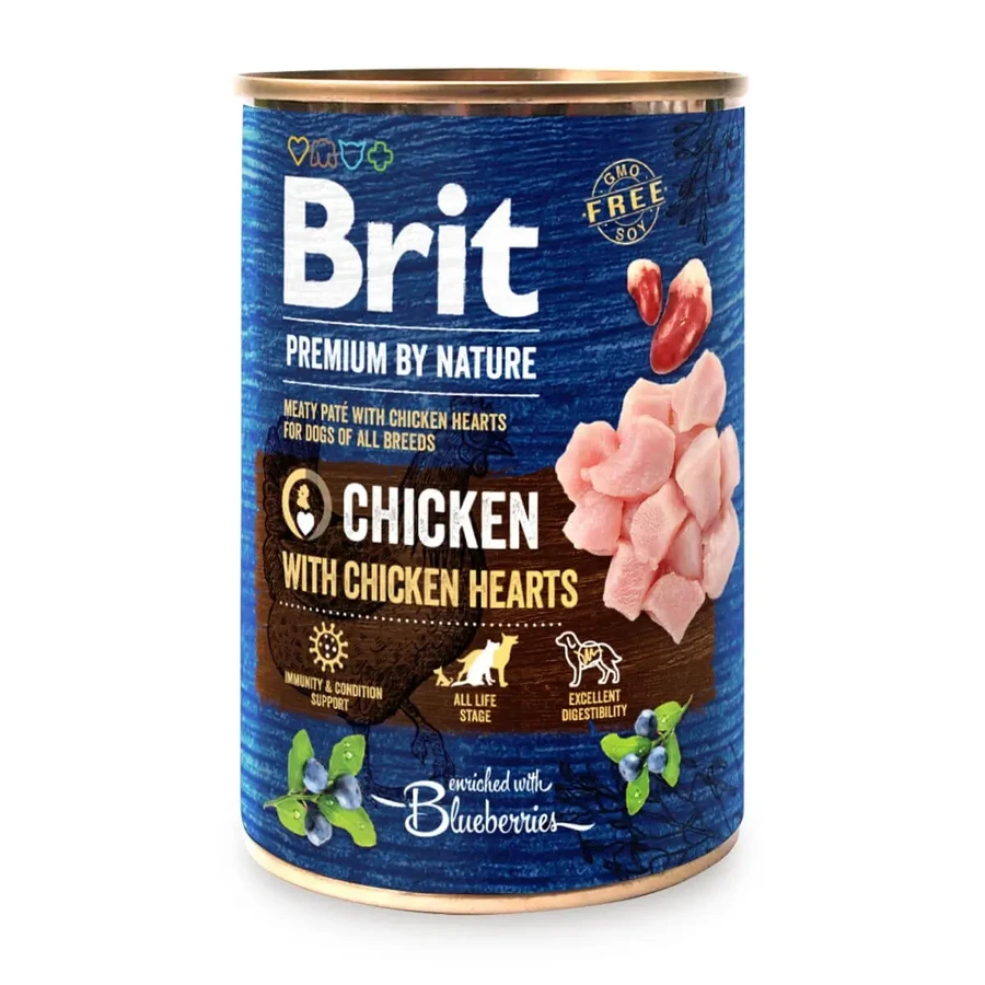 BRIT Premium By Nature, куряче філе з серцем, консерви беззернові вологі для собак, (паштет), 800г: ціни та характеристики