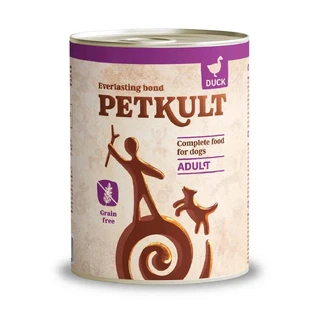 PETKULT Grain Free Adult, Качка, консервований беззерновий вологий корм для собак, 800г
