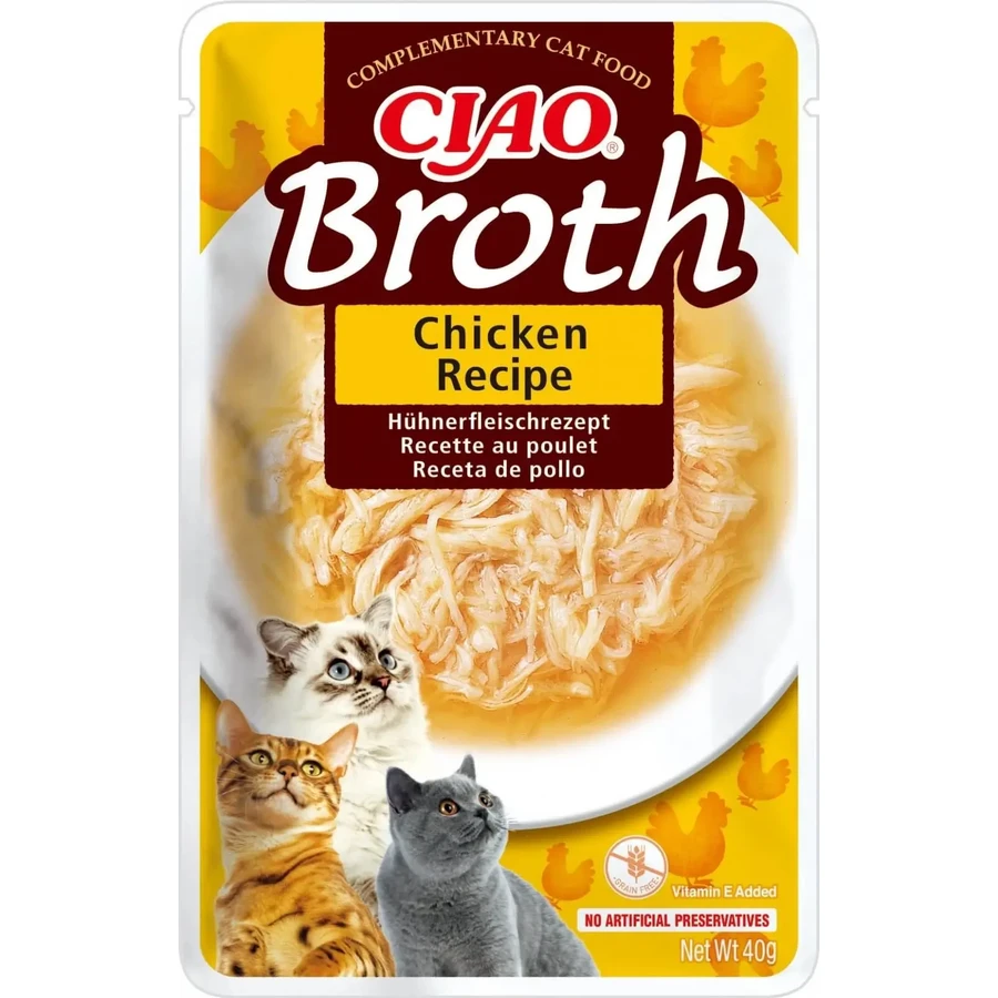 INABA Ciao Broth, Chicken, саше беззерновой влажный корм для кошек, (в супе), 40 г: цены и характеристики