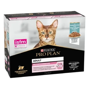 PURINA Pro Plan Delicate Digestion, Fish, саше влажный корм для кошек, пищеварительная система, (в соусе), мультипак, 85г х 10шт