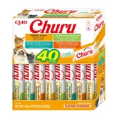 INABA Churu Creamy Varieties, куряче м'ясо, беззернові ласощі для котів, (пюре), 560г