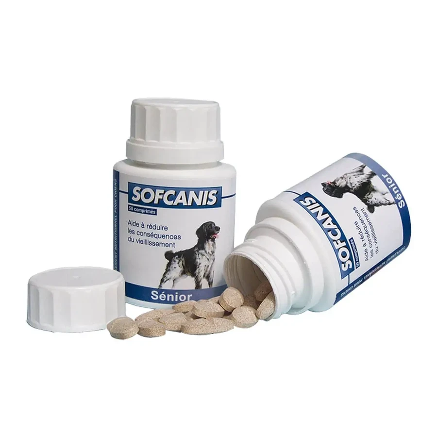 SOFCANIS Senior, XS-XL, мультивітамінна добавка для собак старшого віку, пляшка, 50 таблеток: ціни та характеристики