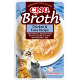 INABA Ciao Broth, курячий бульйон з тунцем, пакетик беззернового вологого корму для котів, (в супі), 40г