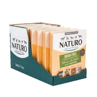 NATURO Grain Free, XS-L, Лосось и овощи, однобелковый беззерновой влажный корм для собак, (в аспирате), 400г