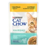 PURINA Cat Chow Hairball Control, Chicken and Green Beans, саше влажный корм для кошек, контроль за комочками шерсти, (в соусе), 85 г