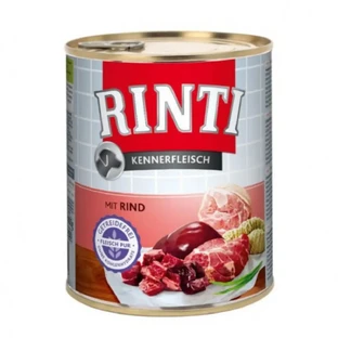 RINTI, XS-XL, Яловичина, консерви беззернові вологі корми для собак, (у власному соку), 800г