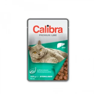 CALIBRA Premium Line Sterilised, Печінка, пакетик вологий корм для стерилізованих котів, (у власному соку), 100г