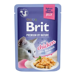 BRIT Premium by Nature Delicate File, куряче філе, вологий корм для котів у пакетиках, (в ассіці), 85г