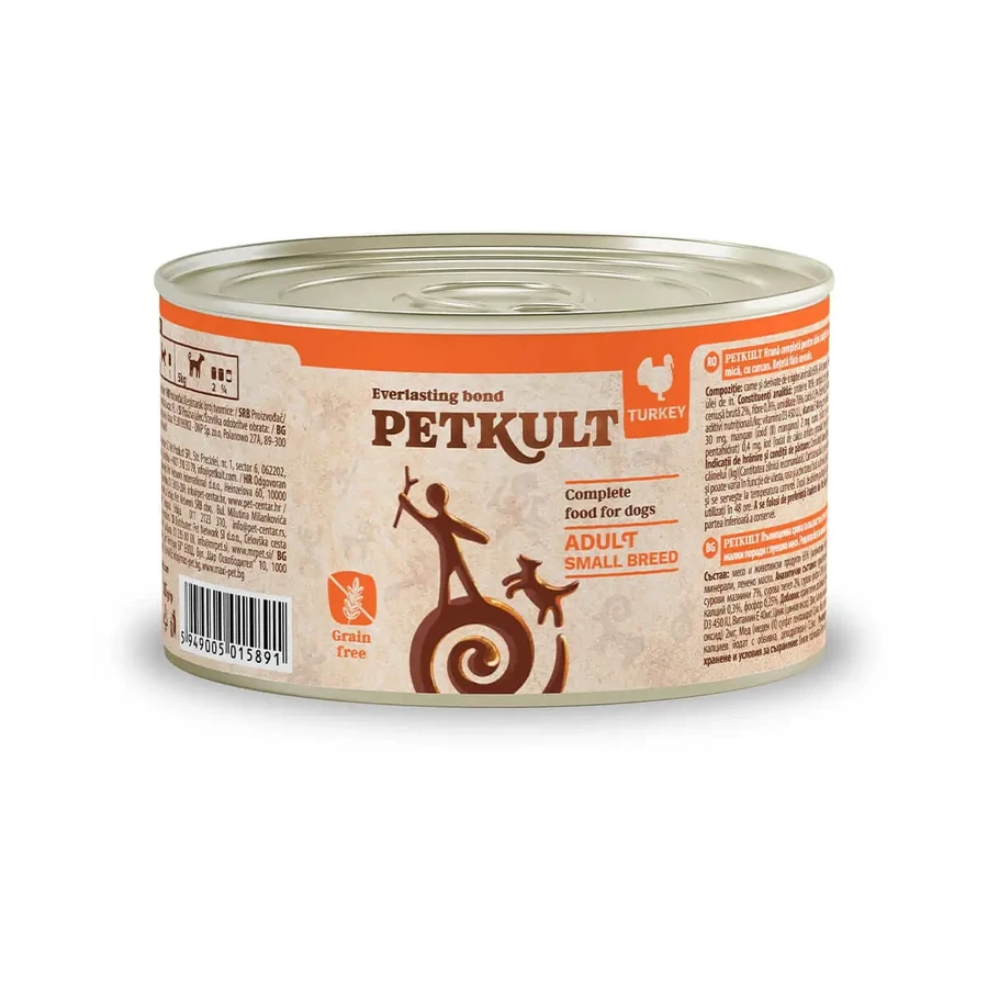 PETKULT Grain Free Mini Adult, індичка, консерви беззернові вологі для собак, 185г: ціни та характеристики
