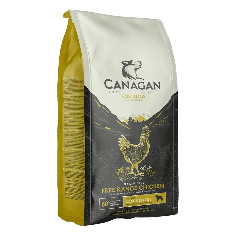 CANAGAN Large Breed, L-XL, курятина, сухий беззерновий корм для цуценят та дорослих собак, 2кг: ціни та характеристики