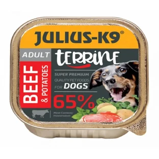 JULIUS-K9 Terrine, XS-S, говядина и картофель, влажный корм для собак, (паштет), 150г