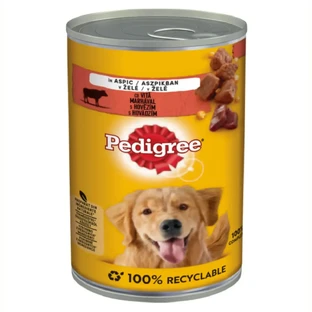 PEDIGREE, XS-XL, яловичина та птиця, консерви для вологих собак, (в аспіді), 400г