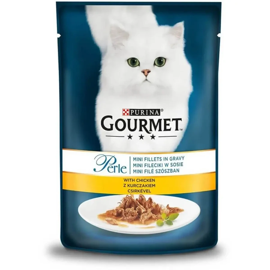 PURINA Gourmet Pearls, Chicken, саше влажный корм для кошек, (в соусе), 85г: цены и характеристики