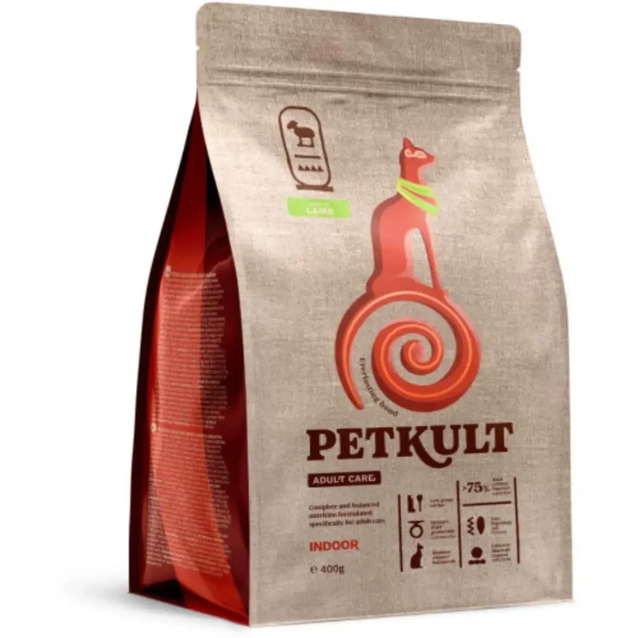 PETKULT Adult Care Indoor, ягненок, сухой корм для кошек, 400 г: цены и характеристики