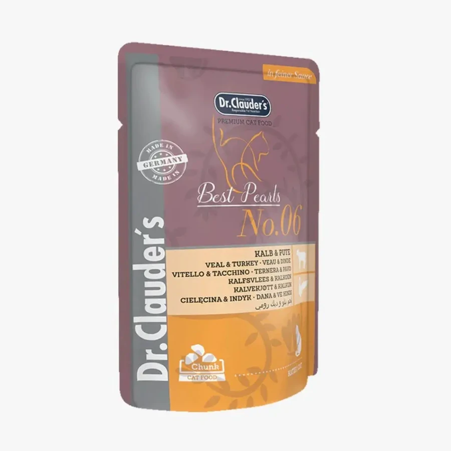 DR. CLAUDER'S, Телятина та індичка, вологий корм для котів у пакетиках, (в соусі), 100г: ціни та характеристики