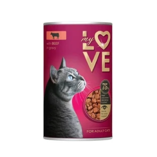 MY LOVE, Яловичина, консерви вологі для котів, (в соусі), 415г