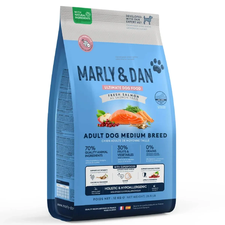 MARLY&DAN Adult Medium Breed, M, Salmon, беззерновой сухой корм для собак, 4 кг: цены и характеристики
